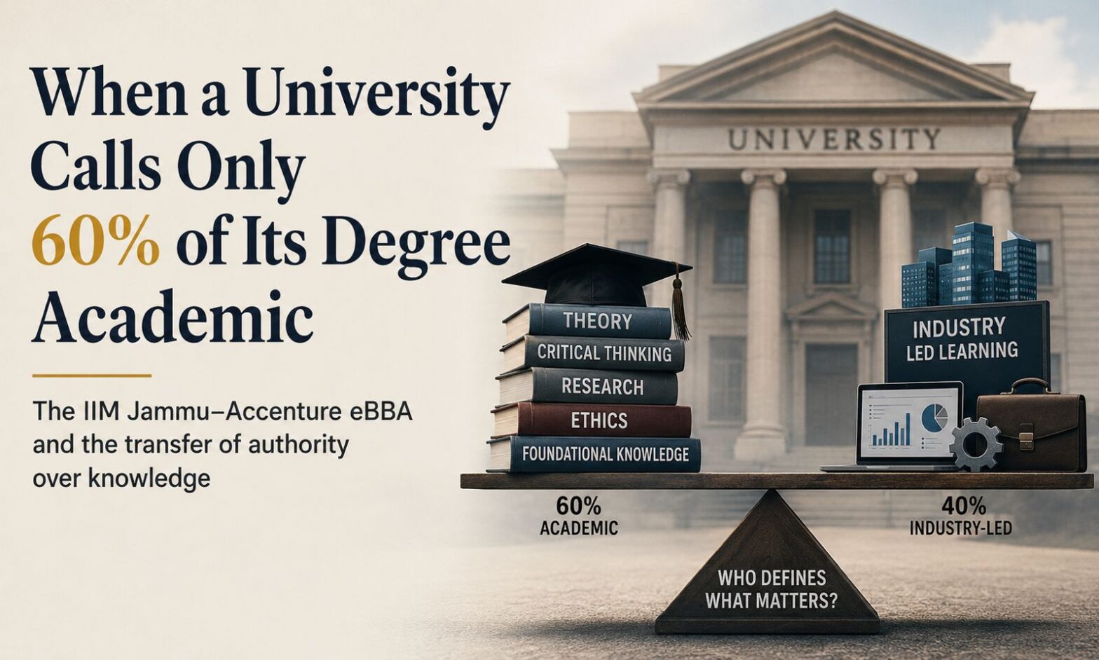 When a University Calls Only 60 Per Cent of Its Degree Academic